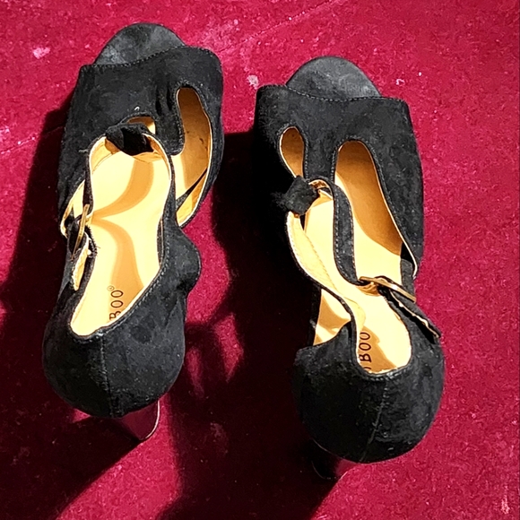 Bamboo Black High Heel Shoes 👠 - Picture 3 of 11